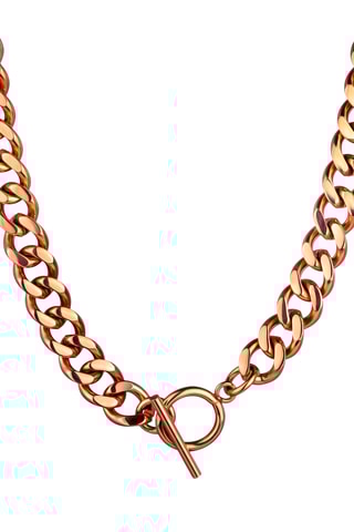 Set Doublé Roségoud en Diamanten Ion Quartz Leren Horloge en Ketting Florence