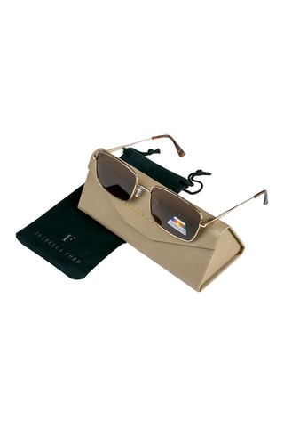 Gepolariseerde zonnebril voor dames 1990- categorie 3 - Goudkleurig en bruin