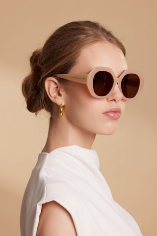 Gepolariseerde zonnebril voor dames Glamour - categorie 3 - Beige en bruin