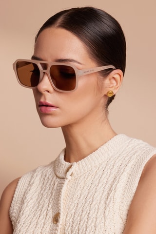 Uniseks gepolariseerde zonnebril Nebula- categorie 3 - Beige en bruin