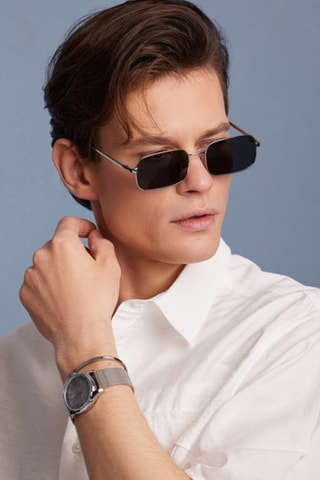 Uniseks gepolariseerde zonnebril Old School- categorie 3 - Zilverkleurig en zwart