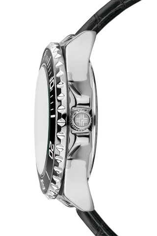 Leren Quartz Horloge- Zwart