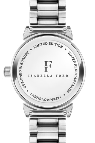 Stalen Quartz Horloge met diamant en parelmoer Joie