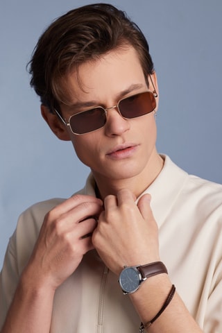 Uniseks gepolariseerde zonnebril Old School- categorie 3 - Goudkleurig en bruin