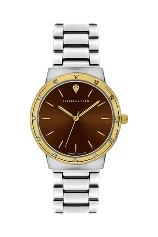 Stalen Quartz Horloge met Diamant Capucine