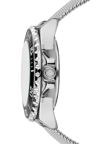 Stalen Quartz Horloge Onex - Zilverkleurig en Pauwblauw