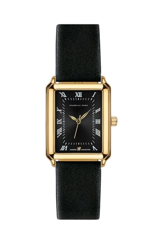 Leren Quartz Horloge met Diamant Elene