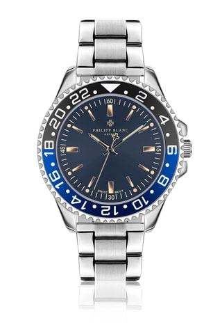 Set Doublé Zilver Ion en Leren Quartz Horloge en Leren Horlogeband Olympe