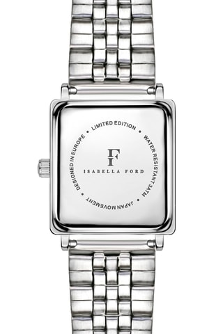 Stalen Quartz Horloge met diamant en parelmoer Lilou