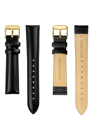 Leren en Diamanten Quartz Horloge Olympe