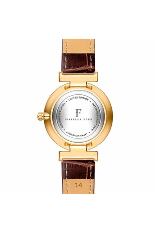 Leren Quartz Horloge met Diamant Nathalie