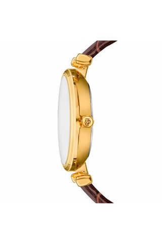 Leren Quartz Horloge met Diamant Nathalie