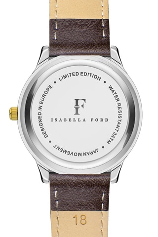 Leren Quartz Horloge met Diamant Capucine