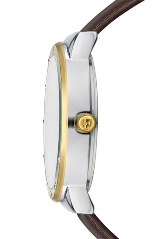 Leren Quartz Horloge met Diamant Capucine