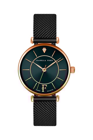 Set Quartz Horloge met stalen armband met diamant Portia