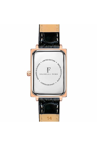 Leren Quartz Horloge met Diamant Odette