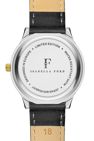 Leren Quartz Horloge met Diamant Héloïse