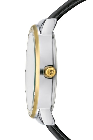 Leren Quartz Horloge met Diamant Héloïse