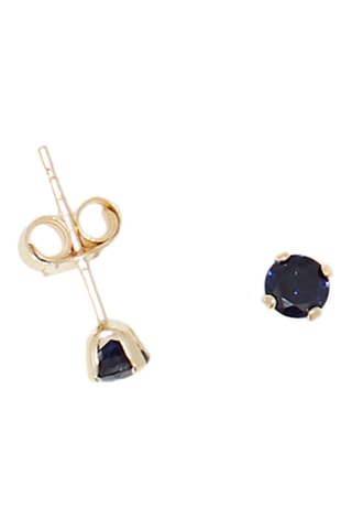 Oorbellen Little Blue   Geelgoud en Saffier