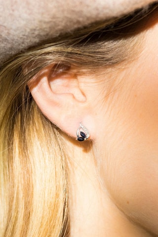 Oorbellen Coban Witgoud, Diamanten en Saffieren