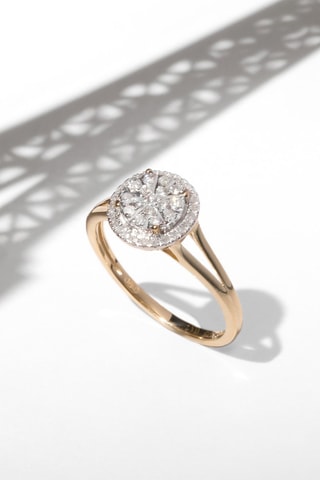 Bague Ness - 
Geelgoud en Diamanten