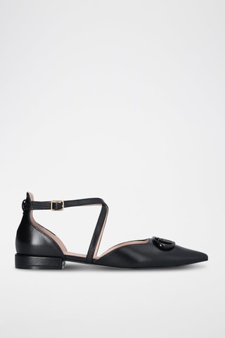 Ballerines en cuir de chèvre - Noir