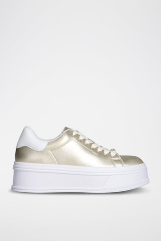 Baskets plateformes en cuir Selma - Doré