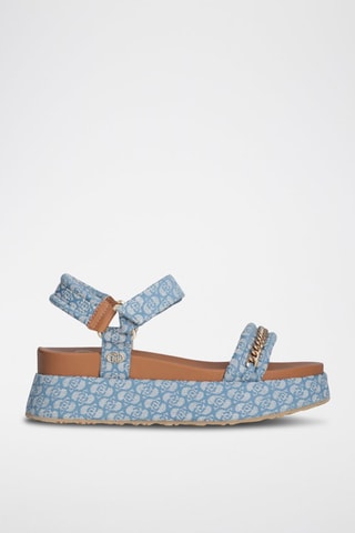 Sandales plateformes Frida - Bleu, beige et marron