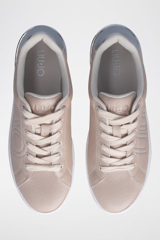 Sneakers plateformes - Blanc, beige et argenté