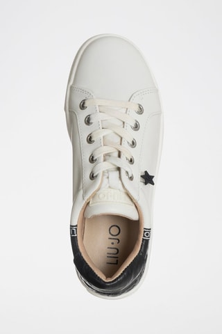 Baskets en cuir de taureau Alicia - Blanc et noir