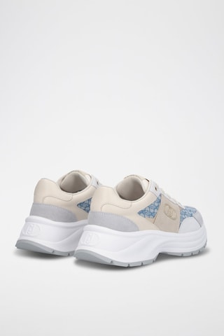 Baskets en cuir Eva - Blanc, beige et gris