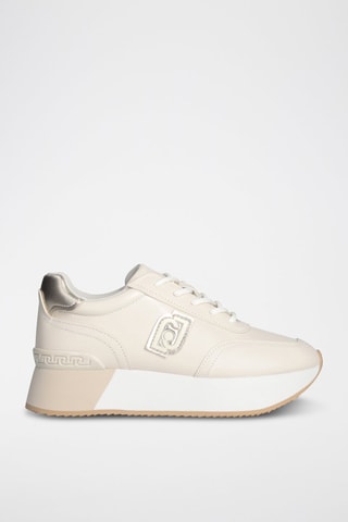 Baskets plateformes en cuir Dreamy - Blanc et doré