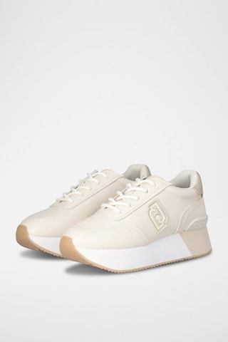 Baskets plateformes en cuir Dreamy - Blanc et doré