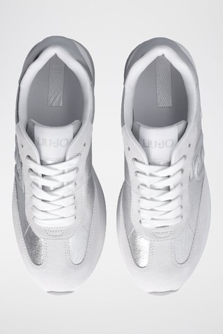 Basket plateformes en nubuck Dreamy - Blanc et argenté