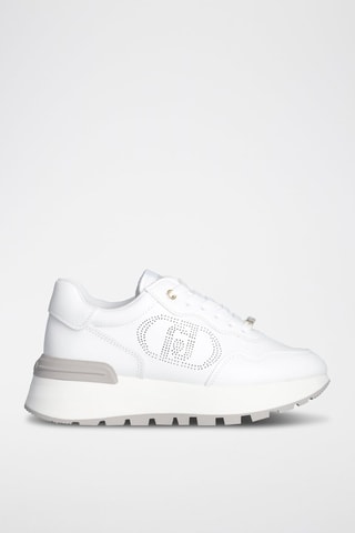 Baskets en cuir Amazing - Blanc, doré et gris