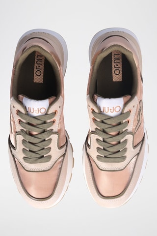 Baskets en cuir Peach - Beige, vert et rose