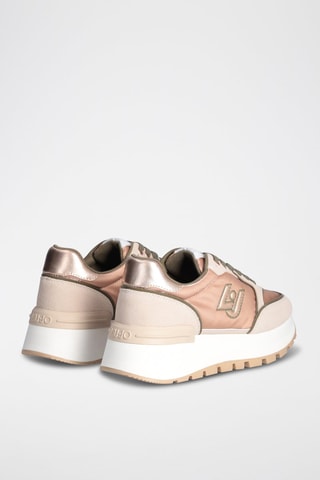 Baskets en cuir Peach - Beige, vert et rose