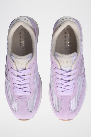 Baskets plateformes en cuir de taureau Dreamy - Blanc et violet