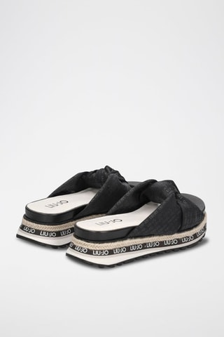 Mules plateformes Wonder - Noir