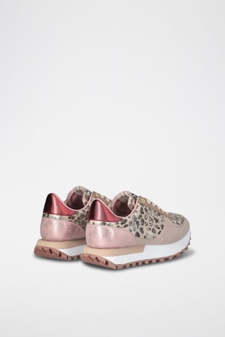 Sneakers plateformes Evelyn - Blanc, rose et beige