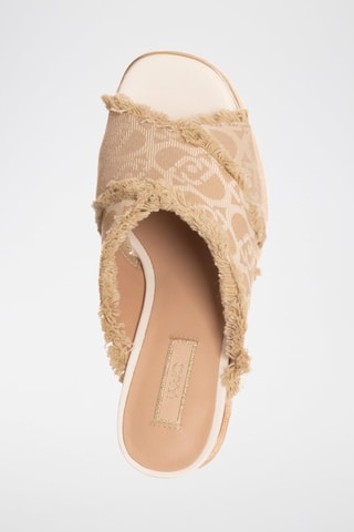 Mules compensées Karen - Beige et doré