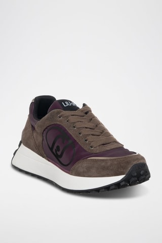 Baskets en cuir Lolo - Noir, rouge et marron