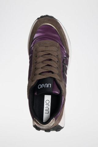 Baskets en cuir Lolo - Noir, rouge et marron