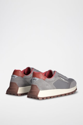 Baskets en cuir Running - Bleu et gris