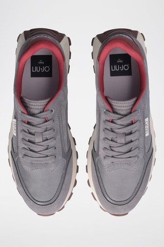 Baskets en cuir Running - Bleu et gris