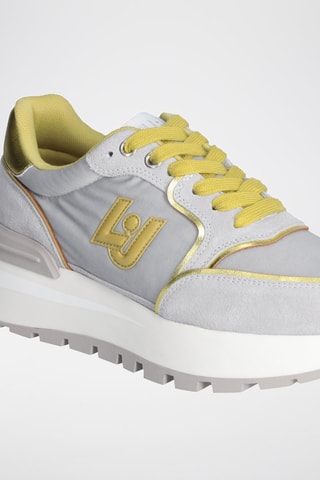 Baskets plateformes en nubuck Amazing - Jaune, doré et gris
