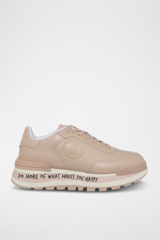 Sneakers en cuir de taureau Amazing - Blanc et rose