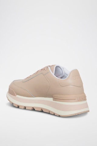 Sneakers en cuir de taureau Amazing - Blanc et rose