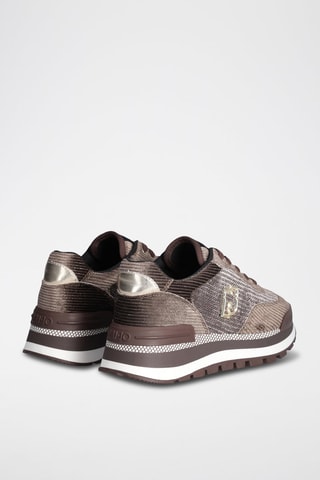 Baskets en velours Amazing - Marron et doré