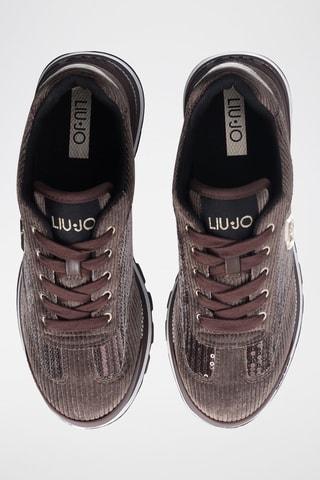 Baskets en velours Amazing - Marron et doré